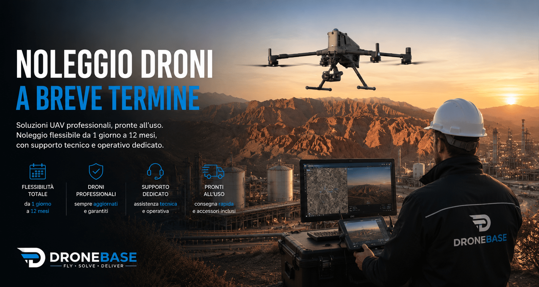 Noleggio a breve termine di droni e payload professionali DJI